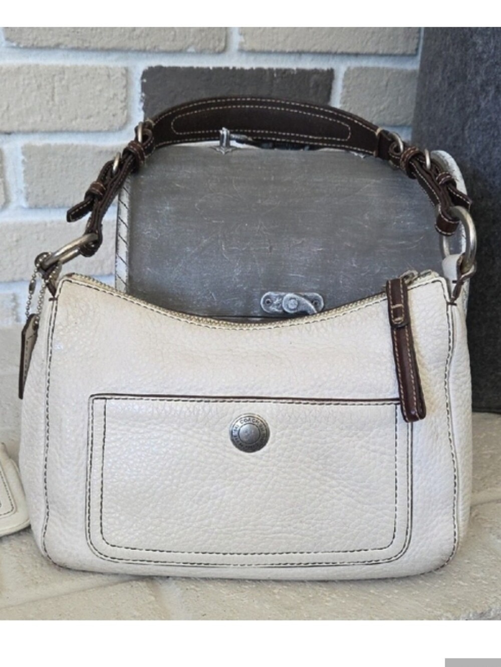 Coach Chelsea Pebbled Leather Bag And Wristlet